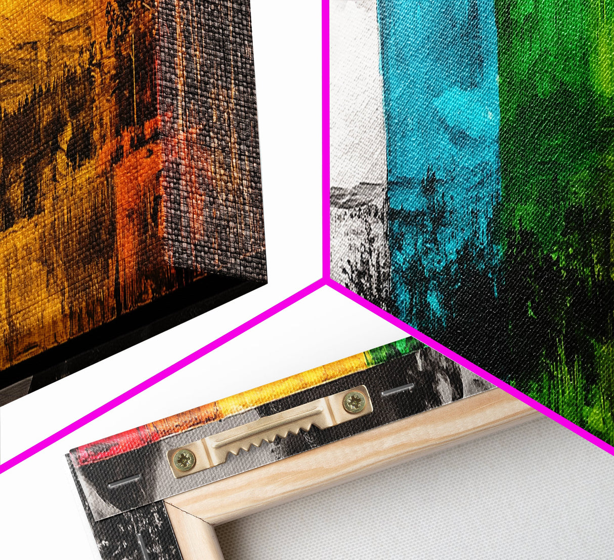 Abstract Mountains, Vibrant Landscape, Modern Colorful Art, Living Room Wall Decor, Framed Canvas Print, Large Canvas, Boho Wall Art
