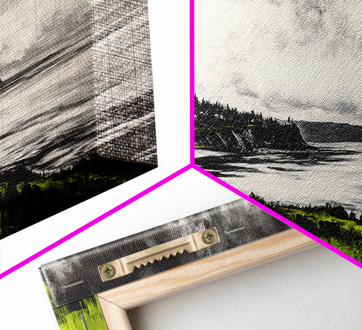 Mountain Reflection, Nature Canvas Print, Lake Wall Art, Black and White Art, Minimalist Landscape, Cabin Decor, Living Room Art