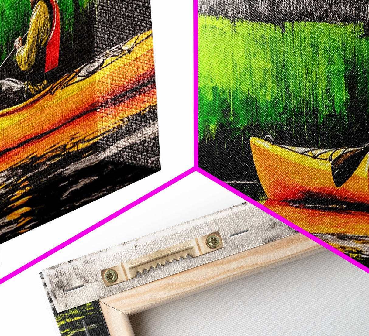 Kayak Adventure, Outdoor Canvas Print, River Wall Art, Nature Inspired, Sports Decor, Modern Home Art, Living Room Canvas Print