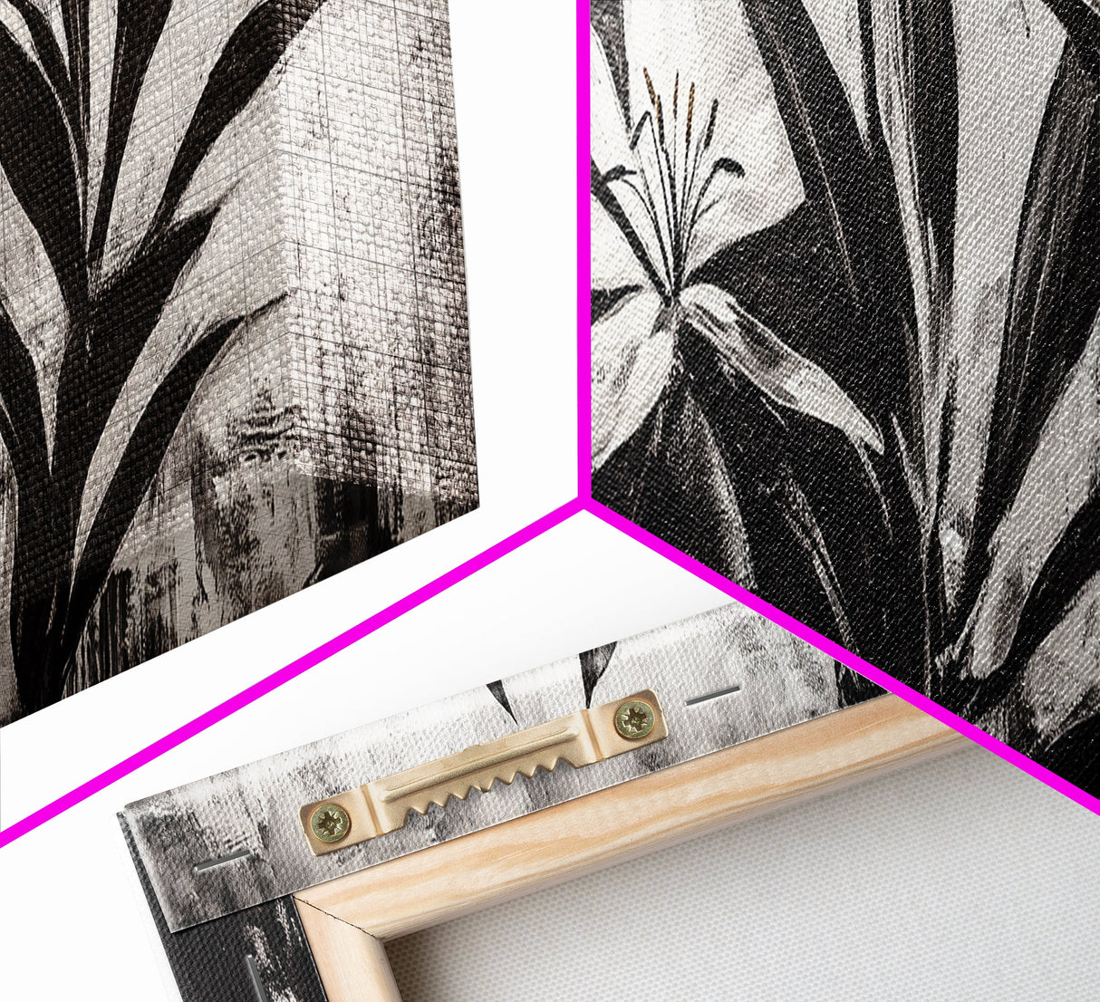 Monochrome Floral, Black and White Flowers, Botanical Wall Art, Minimalist Decor, Framed Canvas Print, Bedroom Art, Modern Aesthetic, Elegant Art