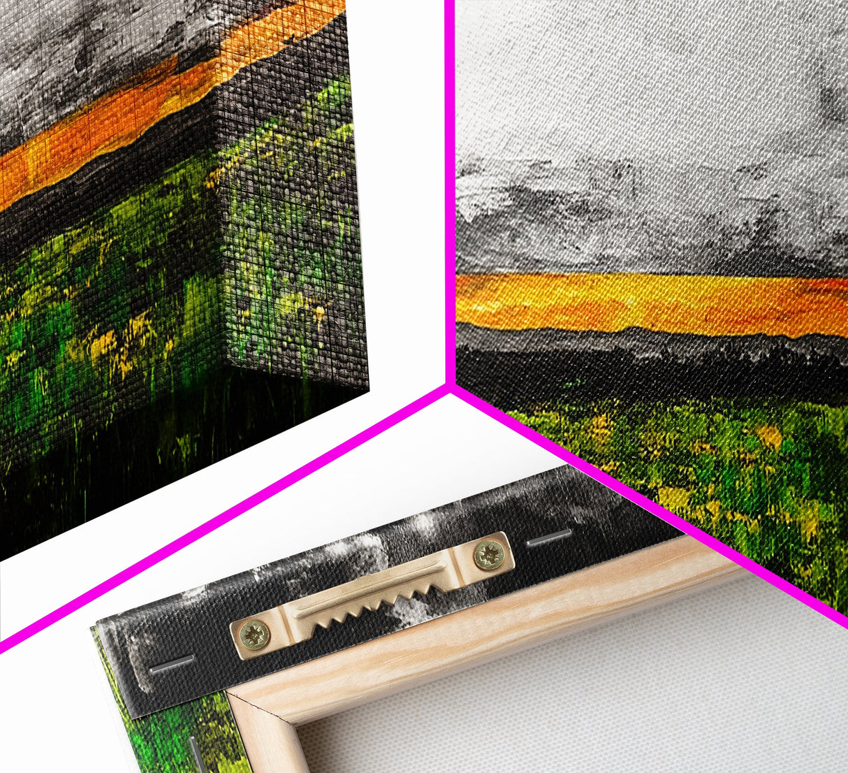 Dramatic Sky, Stormy Landscape, Sunset Over Fields, Modern Nature Art, Framed Canvas Print, Living Room Decor, Abstract Art, Moody Wall Art