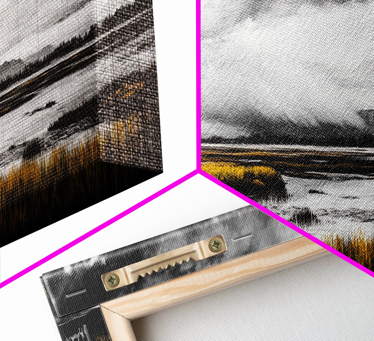 Stormy Marsh, Moody Landscape, Black and White Nature Art, Rustic Home Decor, Framed Canvas Print, Cabin Wall Art, Fall Decor, Dramatic Scene