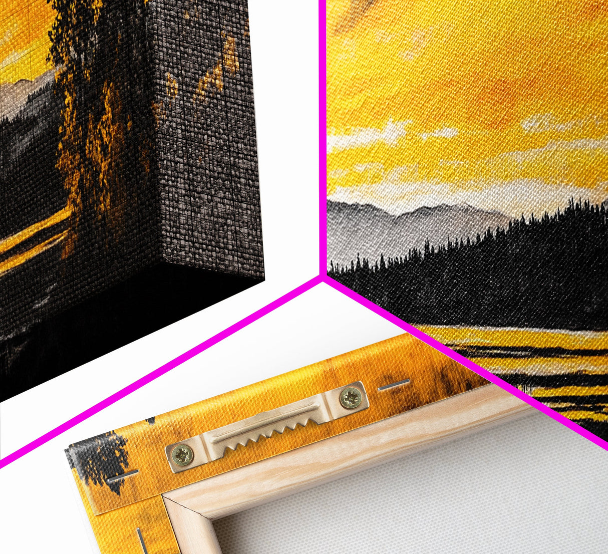 Golden Horizon, Scenic Lake Print, Nature Artwork, Canvas Print, Rustic Home Decor, Large Wall Art, Fall Landscape