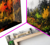 Misty Forest, River Reflection, Fall Foliage, Canvas Print, Cabin Wall Art, Nature Inspired Decor, Rustic Living Room Art