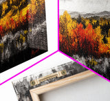 Autumn Foliage, Fall Trees, Seasonal Art, Canvas Print, Colorful Wall Art, Nature Decor, Thanksgiving Gift, Living Room Aesthetic