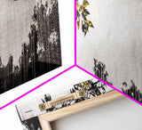 Black White, Dripping Leaves, Modern Art, Framed Canvas Print, Minimalist Decor, Neutral Wall Art, Living Room Wall Art, Monochrome Nature Scene