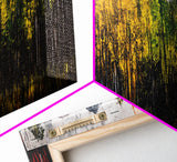 Autumn Trees, Mountain View, Framed Canvas Print, Fall Landscape Art, Rustic Home Decor, Large Wall Art, Warm Color Wall Art