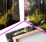 Forest Path, Green Trees, Framed Canvas Print, Nature Landscape Art, Living Room Wall Art, Modern Rustic Decor, Cozy Home Art