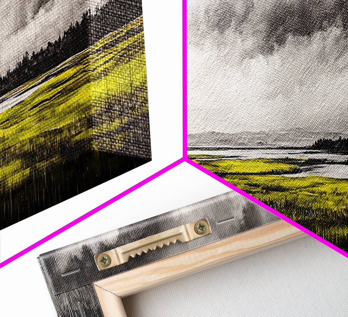 Marshland Storm, Nature Landscape, Canvas Print, Black and White Wall Art, Moody Home Decor, Living Room Artwork, Dramatic Painting, Rustic Style