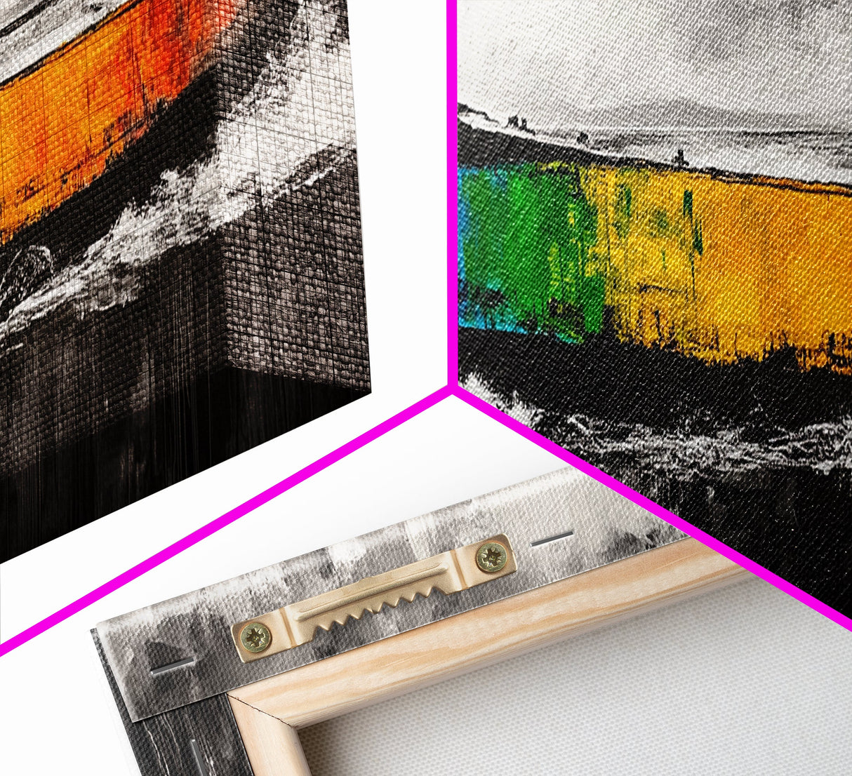 Vibrant Boat, Nautical Art, Abstract Seascape, Colorful Wall Art, Living Room Art, Coastal Home Decor, Framed Canvas Print