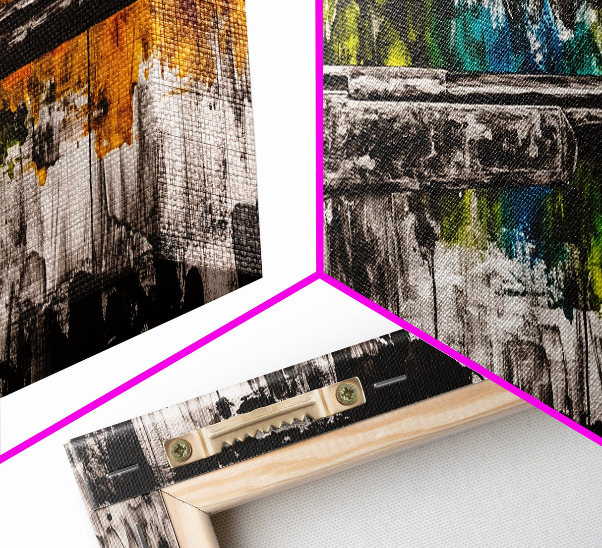Colorful Rifle, Gun Art, Abstract Firearm Painting, Modern Wall Art, Man Cave Decor, Bold Art, Framed Canvas Print, Unique Gift