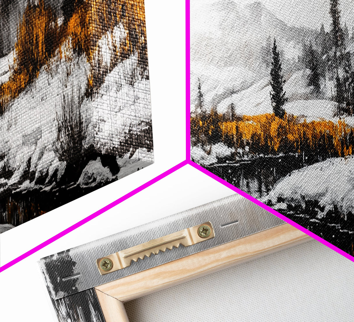 Winter Landscape Art, Snowy Mountain Decor, Modern Rustic Wall Art, Cabin Wall Decor, Nature Print, Framed Canvas Print