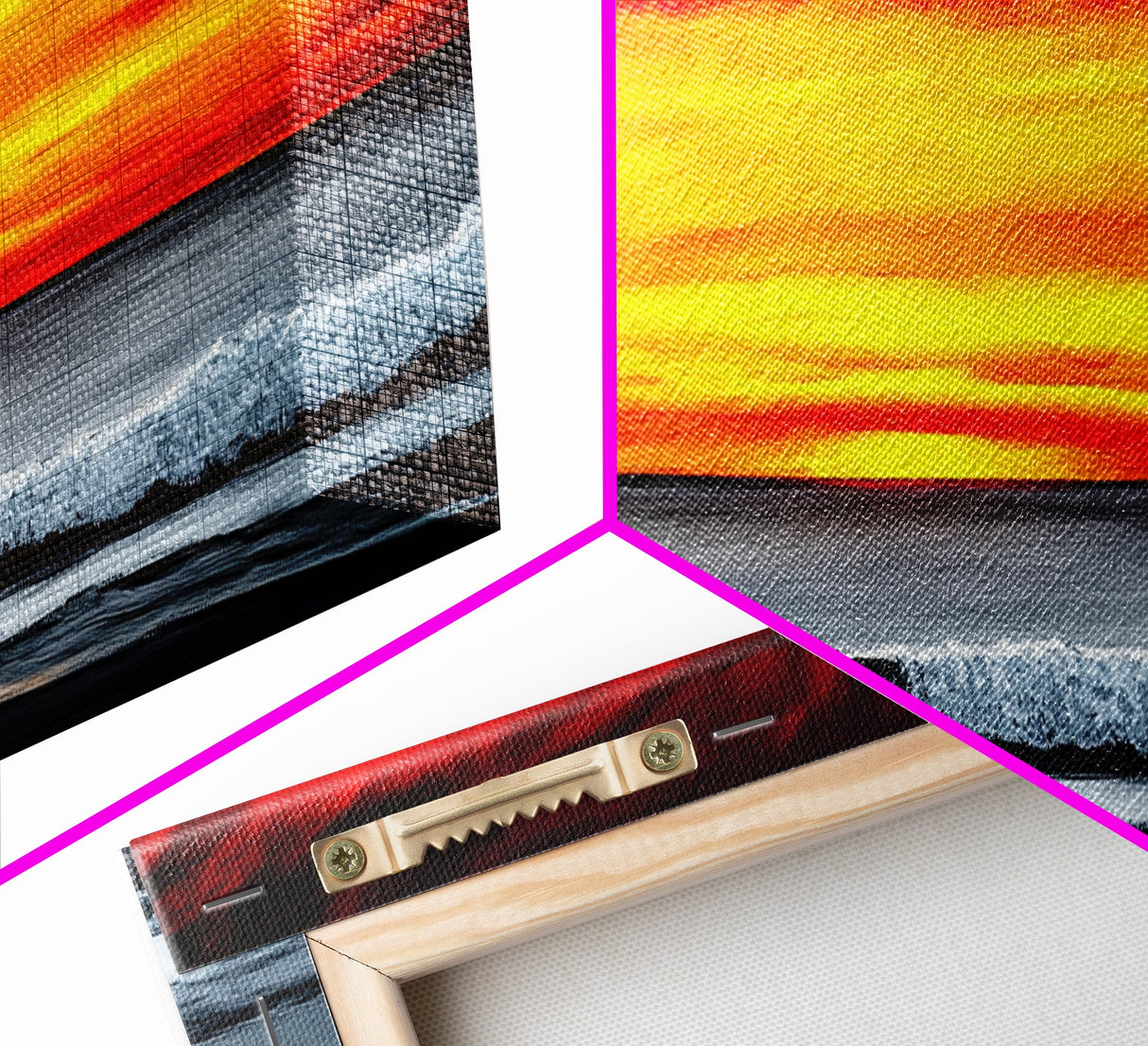 Fiery Sunset Seascape, Dramatic Ocean Painting, Bold Sunset Wall Art, Beach Vibes Decor, Coastal Home Art, Bedroom Wall Artwork, Canvas Print