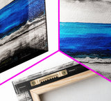 Wild Waves, Ocean Art Print, Coastal Home Decor, Abstract Seascape Painting, Nautical Living Room Art, Beach House Style, Framed Canvas Print