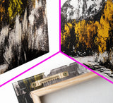 Autumn Forest Scene, Yellow Tree Painting, Rustic Nature Print, Cozy Living Room Wall Decor, Large Canvas Print, Framed Canvas Print