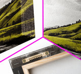 Rolling Hills, Nature Wall Art, Country Landscape Painting, Warm Autumn Tones, Rustic Home Decor, Framed Canvas Print, Living Room