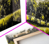 Forest Trees, Nature Landscape Art, Scenic Wall Decor, Earthy Tones Painting, Rustic Home Accent, Framed Canvas Print, Living Room