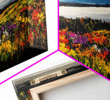 Mountain Meadow, Vibrant Landscape Art, Nature Painting, Framed Canvas Print, Fall Wall Art, Cabin Decor, Rustic Art