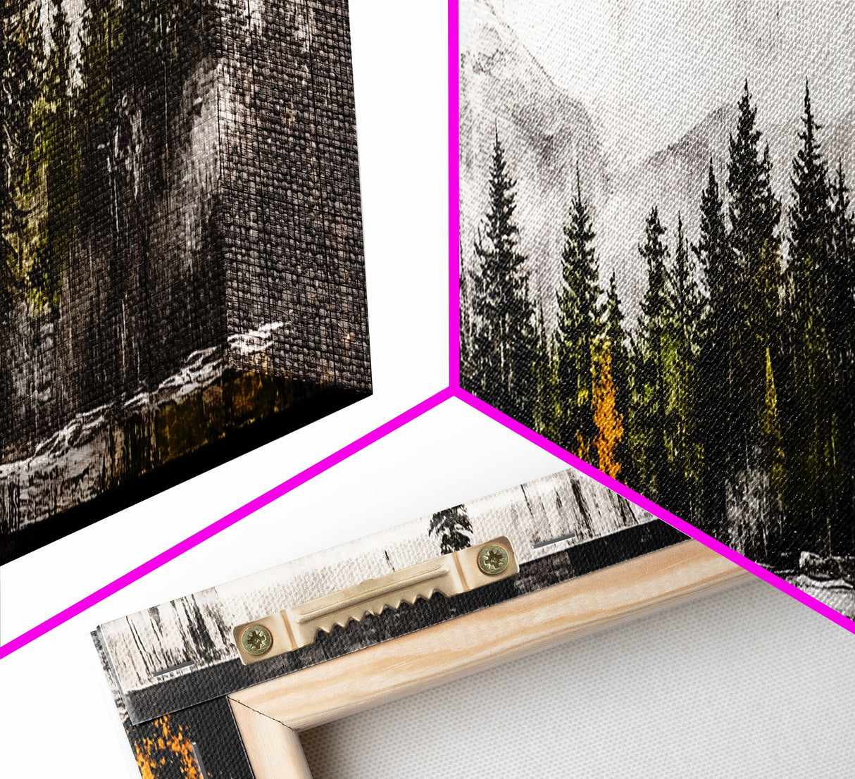 Autumn Forest, Mountain Landscape, Framed Canvas Print, Fall Wall Art, Nature Decor, Rustic Home Art, Modern Cabin Print, Office Art