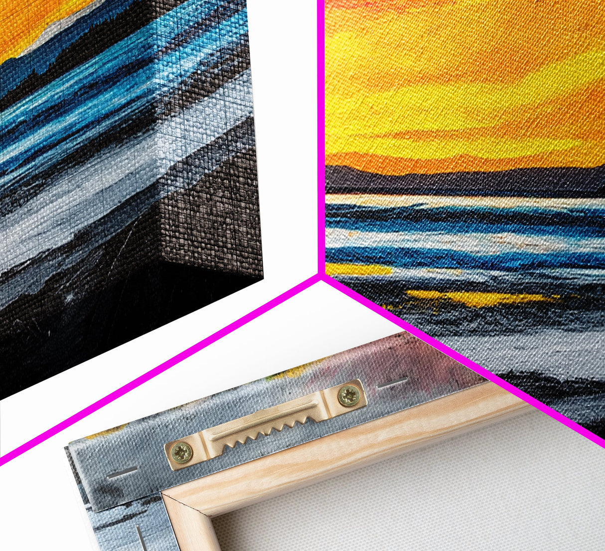 Sunset Seascape, Vibrant Horizon, Canvas Print, Ocean Wall Art, Coastal Home Decor, Modern Sunset Painting, Living Room Artwork