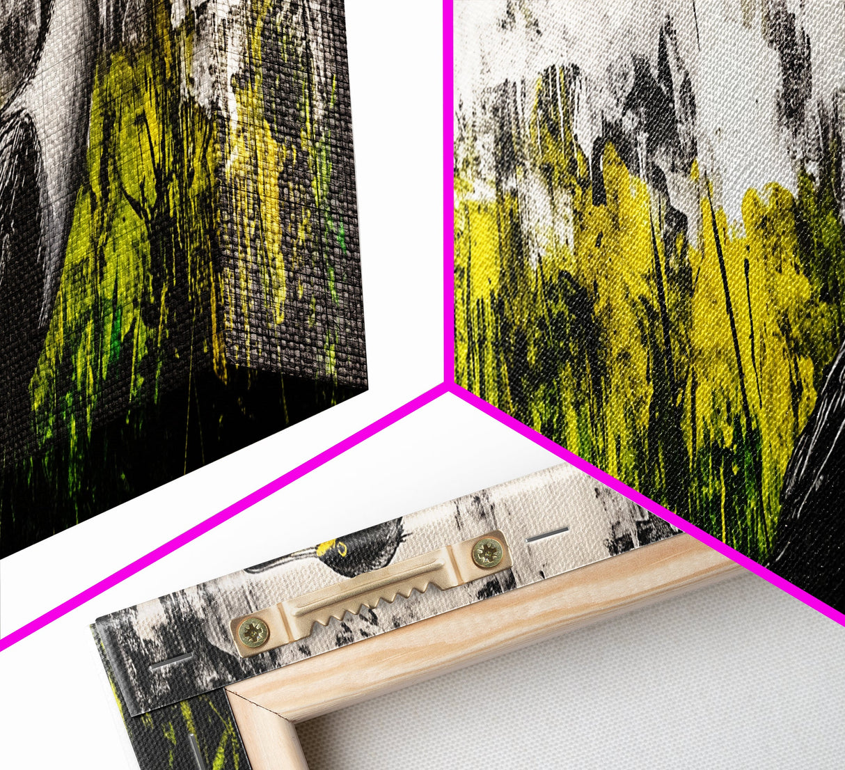 Modern Bird Art, Black and White Wall Decor, Nature Painting, Wildlife Art, Abstract Landscape, Living Room Wall Art, Framed Canvas Print