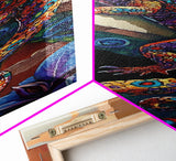 Gecko Art, Colorful Lizard, Desert Wall, Framed Canvas Print, vibrant reptile painting, boho wildlife wall decor, eclectic living room accent