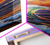 Wave, Sunset, Surf, Ocean, Canvas Print, dramatic wave crashing painting, sunset surf wall art, vibrant beach decor, surf shack canvas