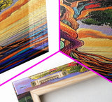 Tree, Roots, Vibrant, Landscape, Framed Canvas Print mystical rainbow tree artwork colorful nature themed office wall art spiritual gift