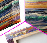 Waves Archway, Ocean, Framed Canvas Print, Coastal Wall Art, Colorful Boho Living Room Decor, Mediterranean Beach Home Accent Piece