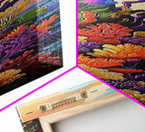 Tropical Coral Reef Fish, Canvas Print Vibrant ocean nursery decor, undersea reef painting, coastal home accent, tropical boho style artwork