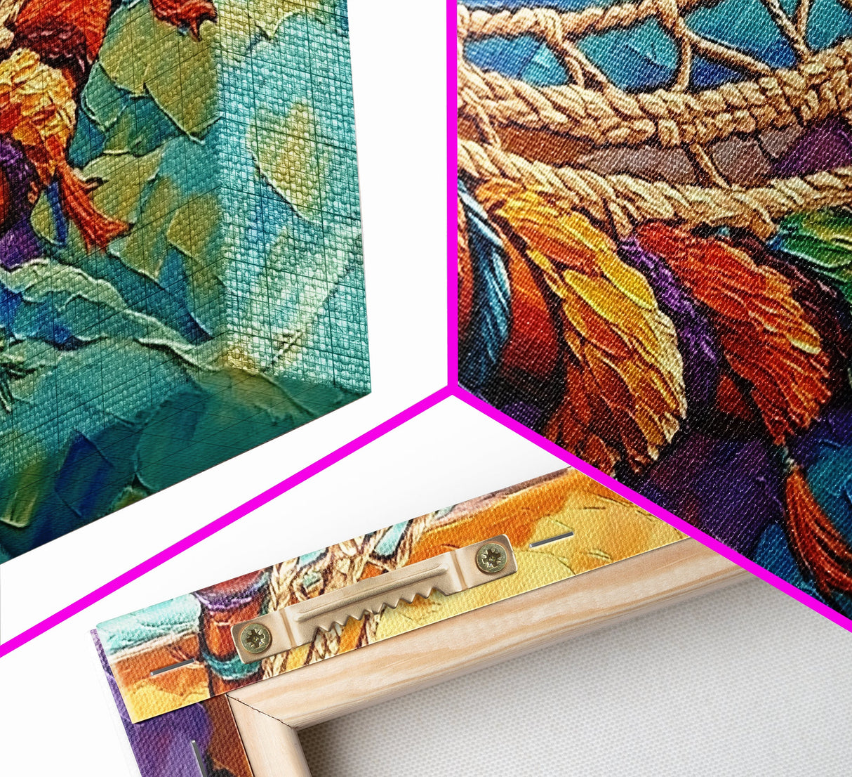 Hammock, Relax, Tropical, Sunset, Framed Canvas Print, Vibrant tropical vibes, beachy boho wall art, bedroom or sunroom decor