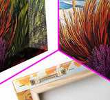 Beach, Sunset, Grasses, Coastal, Canvas Print, Tropical coastal wall art, desert beach boho art, modern bathroom art, hallway decor
