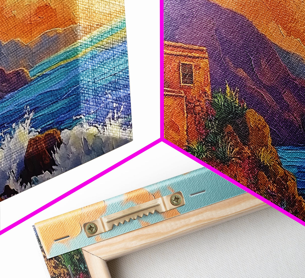 Lighthouse Ocean, Sunset, Cliff, Coastal lighthouse Canvas Print, living room seascape painting, nautical wall decor, sunset vibes art