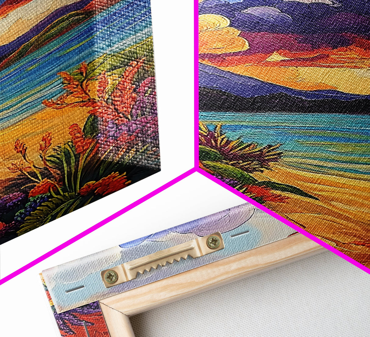 Clouds Sunset, Beach, Scenic Canvas Print, Colorful Coastal Wall Art, Vibrant Nature Landscape, Fall Living Room Art Piece