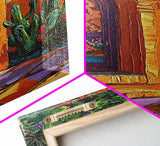 Spanish Doorway Scene, Rustic Home Art, Desert Vibes, Warm Entryway Decor, Framed Canvas Print, Southwestern Kitchen Wall Art