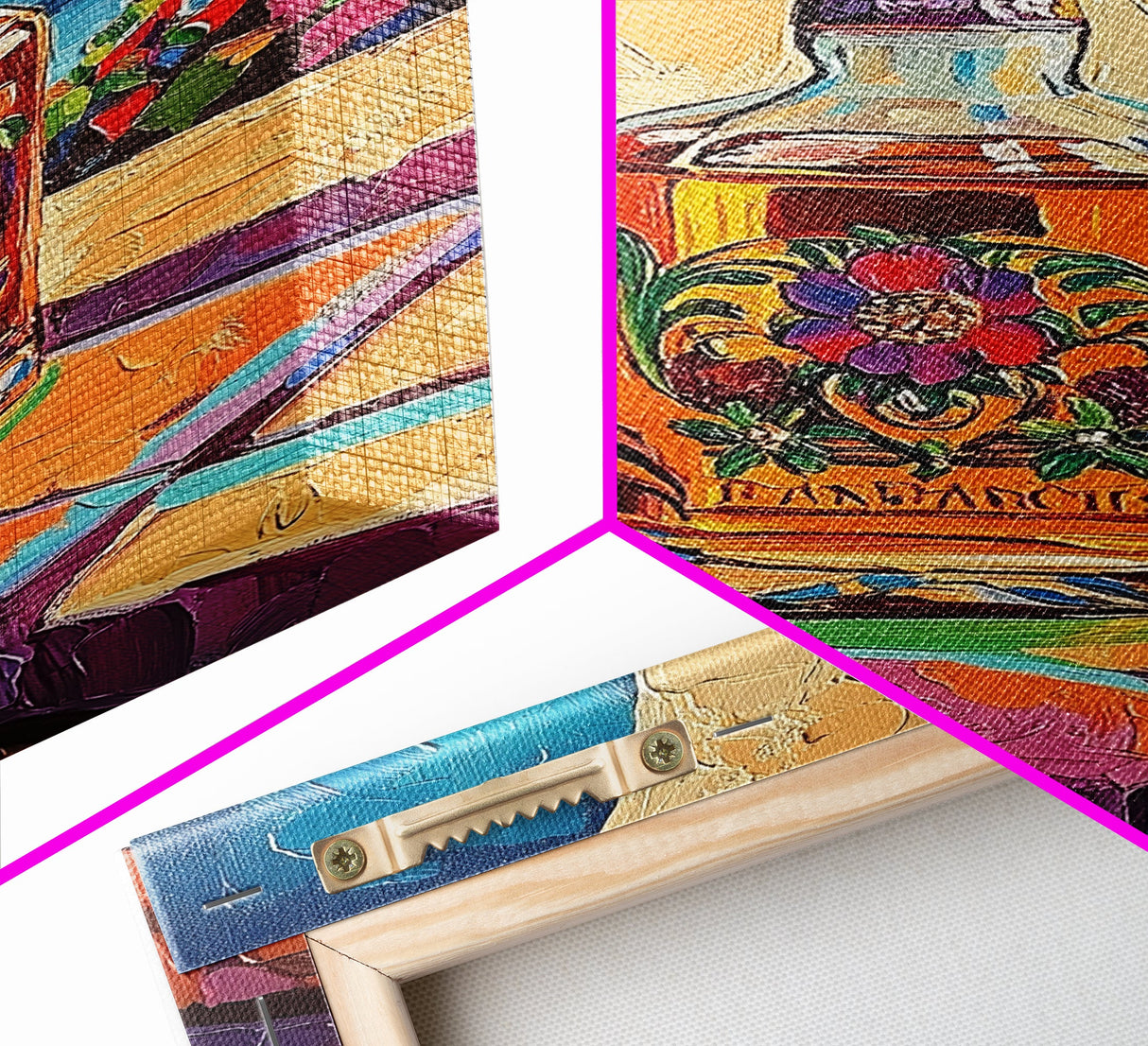 Tequila Bottle, Colorful Spirits, Bar Decor, Still Life, Framed Canvas Print kitchen wall art, Mexican bar art, fiesta rustic painting