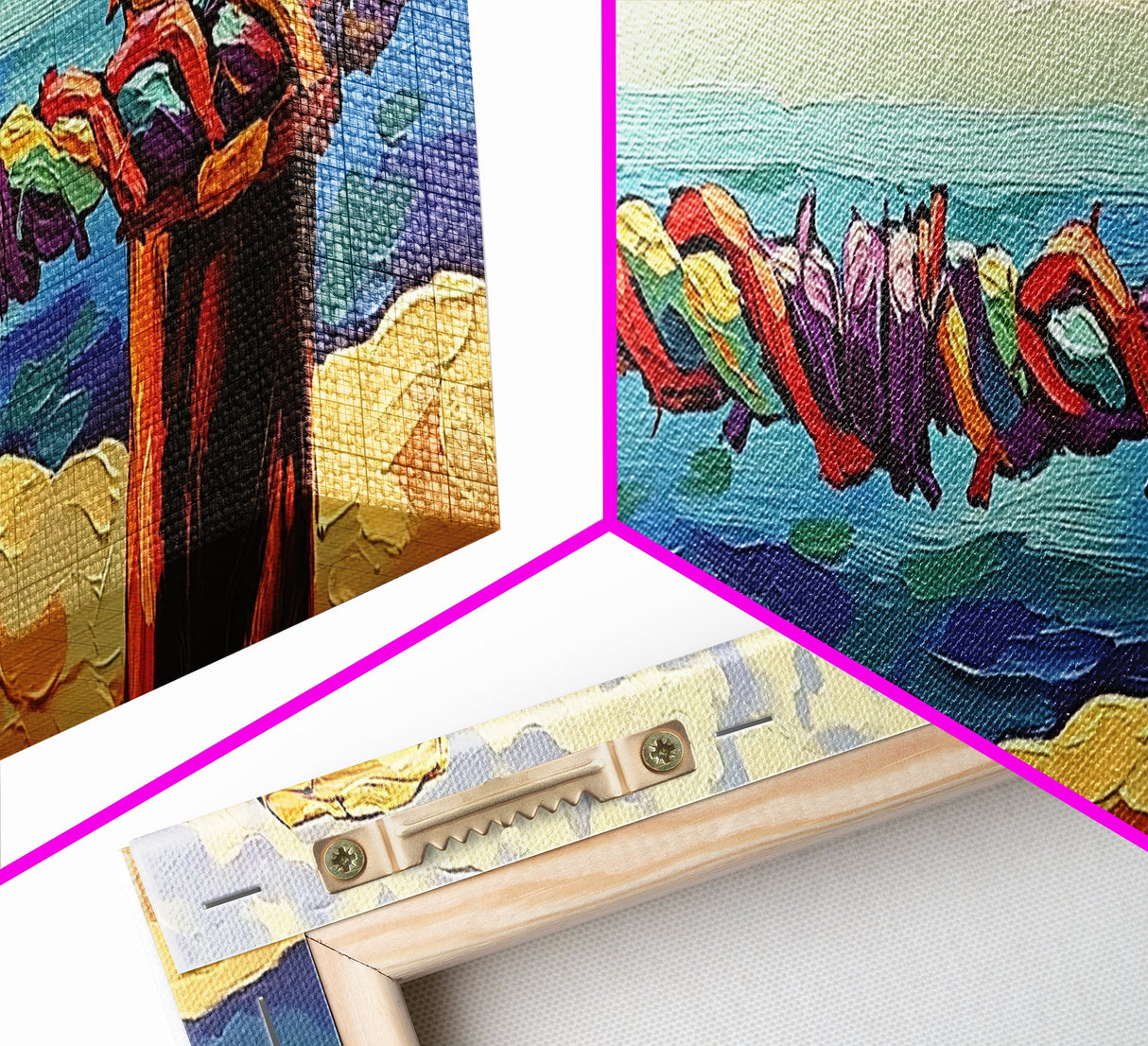 Nautical Rope Painting, Coastal Wall Decor, Canvas Print, Colorful Ocean View, Rustic Beach House Art, Nautical Bathroom Accent