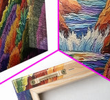 Canyon Stream Bloom, Colorful Desert River Scene, Vibrant Nature Painting, Framed Canvas Print, Southwest Living Room or Office Art