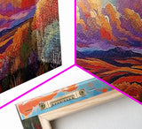 Desert Sunset, Golden Fields, Cloudscape Horizon, Canvas Print, vibrant desert painting, Fall boho art, hallway wall art