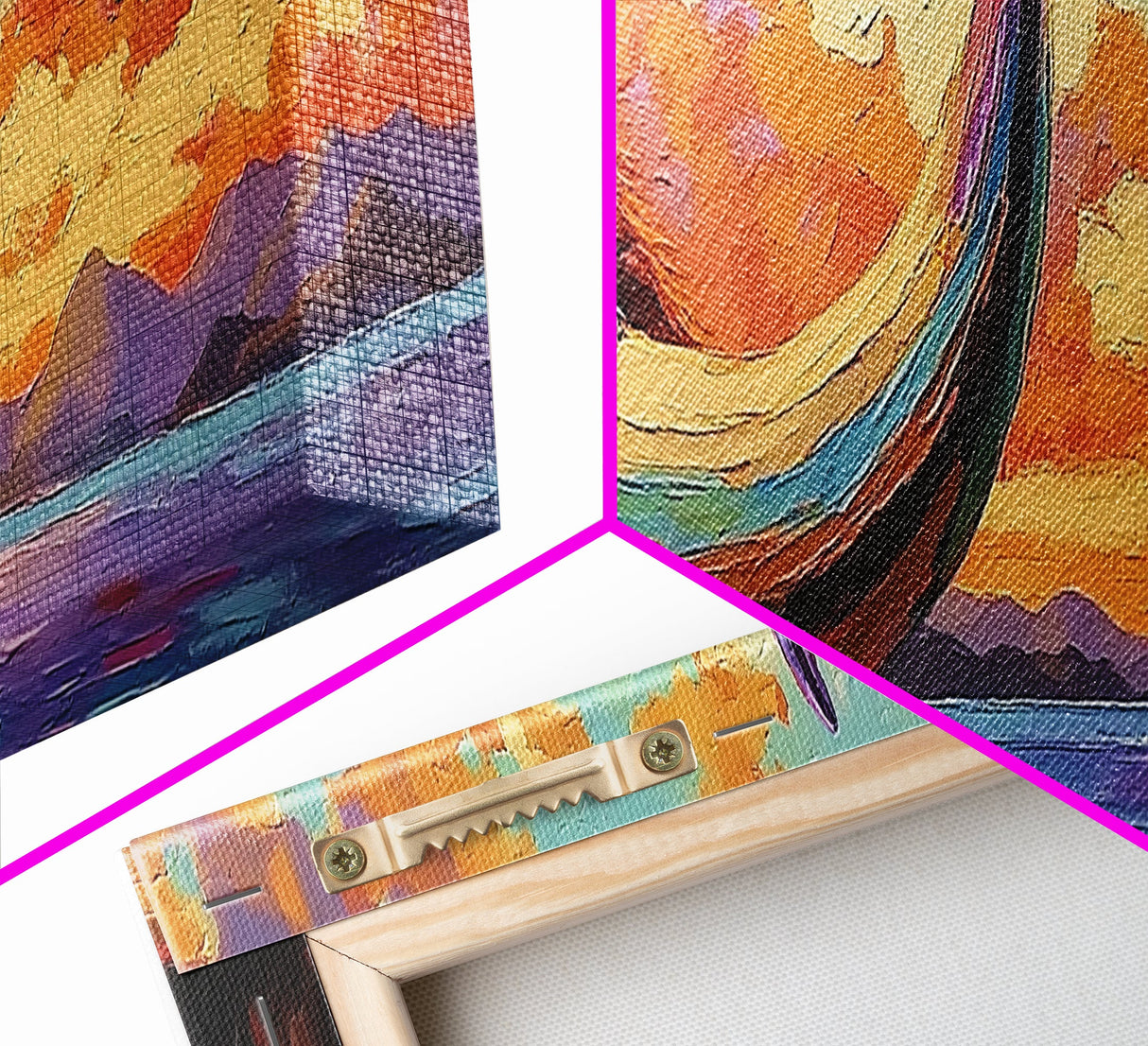 Longhorn Skull, Sunset Sky, Boho Western, Tribal Texture, Framed Canvas Print, Desert Wall Art, Living Room Decor, Southwestern Vibe