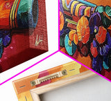 Painted Flute Art, Musical Decor Accent, Southwest Folk Music, Warm Boho Wall Vibe, Framed Canvas Print, Eclectic Music Room Art