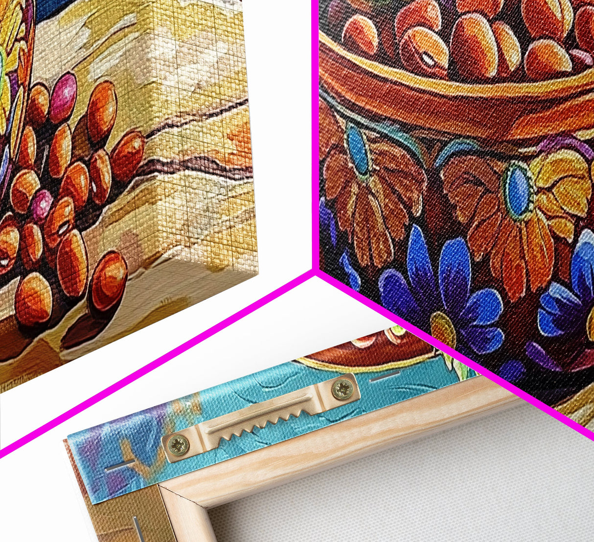 Succulent Bowl, Kitchen Decor, Colorful Talavera, Canvas Print, Mexican Pottery Art, Rustic Kitchen Wall Art, Vibrant Boho Style