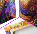 Sun Hat Painting, Floral Accent, Bold Texture, Summer Vibes, Framed Canvas Print, Boho Wall Art, Bedroom or Dressing Room Decor
