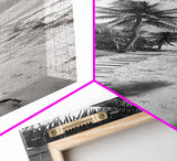 Tropical Beach Path, Palm Trees, Coastal Escape, Island Cabin, Relaxing Vibes, Framed Canvas Print, Living Room Wall Art, Boho Coastal Decor