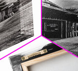 Western Saloon, Rustic Storefront, Desert Vibes, Black and White Photography, Framed Canvas Print, Man Cave Art, Americana Wall Style