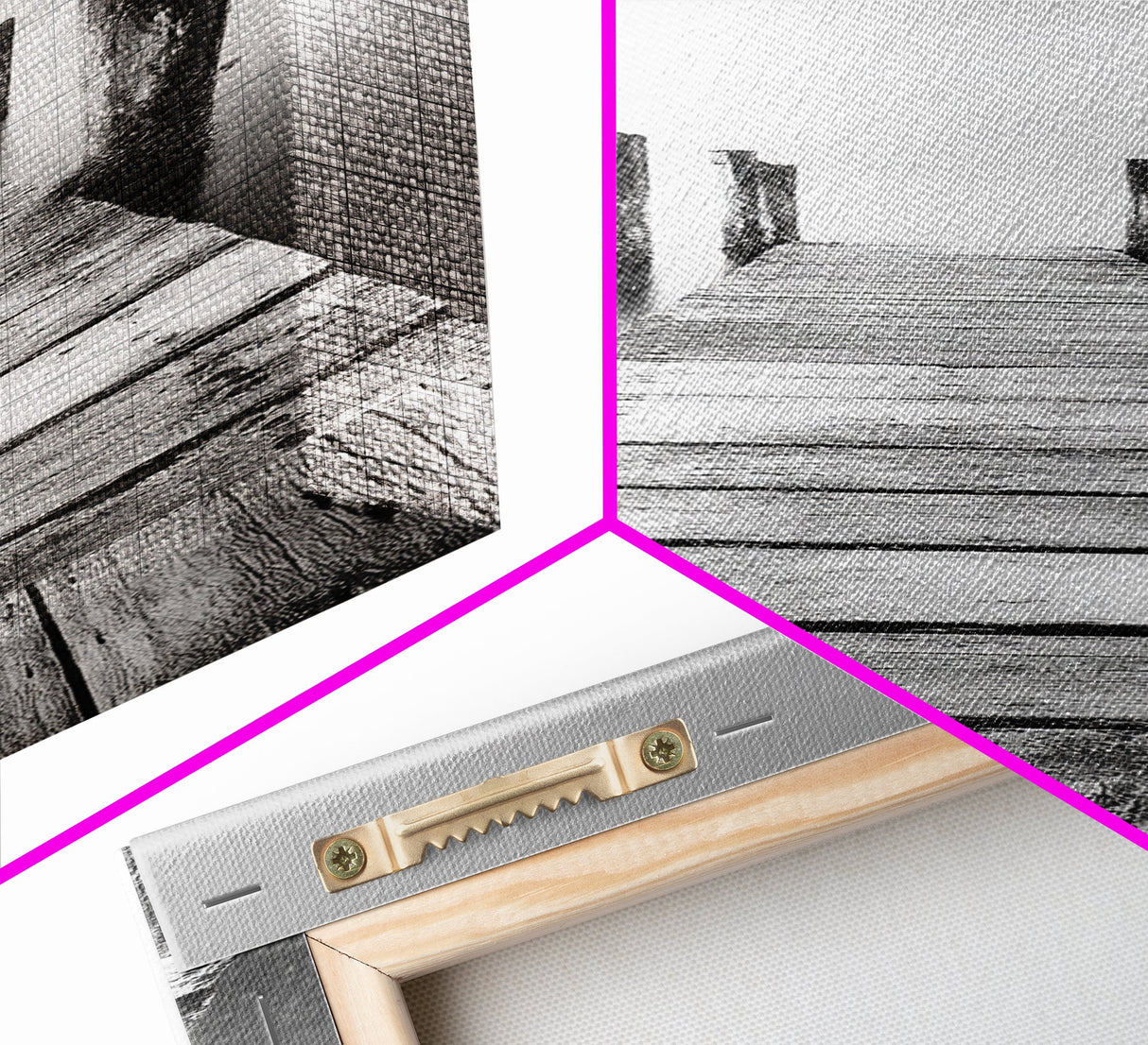 Rustic Dock, Peaceful Lake, Minimal Landscape, Black and White Art, Canvas Print, Tranquil Nature Scene, Entryway Art, Bedroom Wall Art