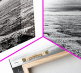 Stormy Waves, Sea Foam, Coastal Ocean, Canvas Print, Moody Seascape, Neutral Wall Art, Beach Bathroom or Entryway Home Decor