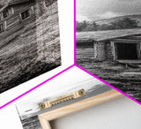 Rustic Cabin, Mountain Retreat, Forest Escape, Framed Canvas Print, Fall Nature Art, Cozy Lodge Decor, Bedroom or Den Wall Piece