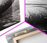 Weathered Buoy Ball, Rustic Coastal, Beach Decor, Nautical Minimalism, Framed Canvas Print, Bathroom Wall Art, Ocean Inspired Design