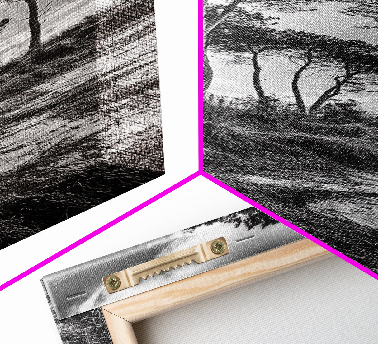 Windy Pines, Cliff Edge, Tree Silhouettes, Canvas Print, Moody Forest Photography, Rustic Cabin Wall Art, Autumn Living Room Decor